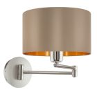 Gouden moderne wandlamp stof, Terme, met schakelaar