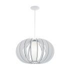 Witte landelijke hanglamp hout, Kiran, 50 cm