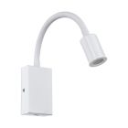 Witte moderne wandlamp kunststof, Cafer, 4W, 3000K LED, met schakelaar
