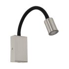 Nikkelen moderne wandlamp kunststof, Cafer, 4W, 3000K LED, met schakelaar