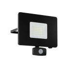 Zwarte buiten wandlamp met bewegingssensor aluminium, Joey, IP44