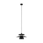 Zwarte design hanglamp staal, Lariana