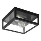 Zwarte moderne badkamer plafondlamp glas, Amadou, IP44