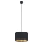 Zwarte moderne hanglamp stof, Niko