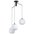 Witte retro hanglamp glas, Elvera