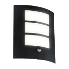 Zwarte moderne buiten wandlamp met bewegingssensor staal, Elyana, IP44