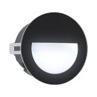 Zwarte moderne inbouwspot, Luigino, aluminium, 2,5w 4000K (wit) LED