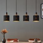Zwarte moderne hanglamp stof, Kelsey