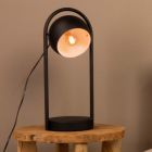 Zwarte industriële tafellamp aluminium, Jasin, met schakelaar