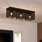 Zwarte industriële plafondlamp aluminium, Lennaert