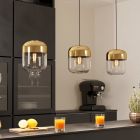 Gouden design hanglamp glas, Jeanny
