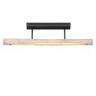 Landelijke plafondlamp Abbas, bruin, hout, 3000K LED