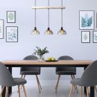 Zwarte industriële hanglamp hout, Lusanne