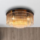Amberkleurige design plafondlamp glas, Genelva