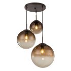 Design eettafel hanglamp Novia, amber, glas