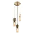 Design eettafel hanglamp Xena, amber, glas