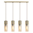 Design hanglamp Xena, amber, glas