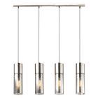 Design hanglamp Xena, nikkel, glas