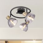 Gouden plafondspot Arthur, glas, modern