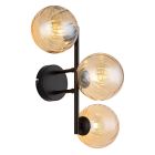 Amberkleurige retro wandlamp glas, Ozan