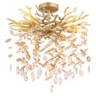 Amberkleurige design plafondlamp glas, Quin