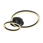 Zwarte plafonnière Palica, metaal, modern, geïntegreerd LED