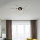 Zwarte design plafondlamp aluminium, Leigh, 40W, 3000K LED