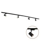 2M zwart 1-fase railverlichting systeem + 4 Elena railspots