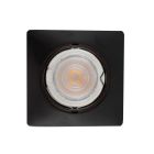 Kantelbare zwarte Filo inbouwspot, afgeronde hoeken