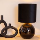 Zwarte tafellamp retro, Esterad, met schakelaar