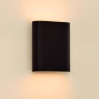 Zwarte up down wandlamp modern, Ovalis