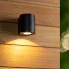 Zwarte buiten wandlamp op zonne-energie modern, Perth, 1W, 2850K LED, IP65