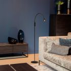 Zwarte staande leeslamp modern, Zozy, 3W, 3000K LED, 3-staps dimbaar