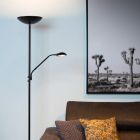 Zwarte staande leeslamp modern, Zenith, 20W, 3000K LED
