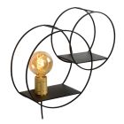 Zwarte retro wandlamp, Circle, metaal