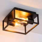 Zwarte plafonniere Carlyn, aluminium, IP54