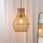 Bruine hanglamp Alban, rotan