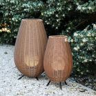 Bruine buiten tafellamp landelijk, Colin, 3W, 3000K LED, IP44, 3-staps dimbaar