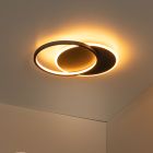 Zwarte plafonnière modern, Axelle, 24W, 2700K LED, 3-staps dimbaar