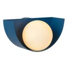 Blauwe retro wandlamp, Benni, glas