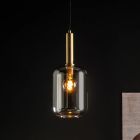 Grijze hanglamp Joanet, glas