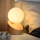Licht hout tafellamp Len, Rond