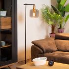 Grijze moderne vloerlamp, Joanet, glas