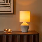 Keramische tafellamp beige, Filiz, met schakelaar
