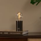 Grijze oplaadbare tafellamp modern, Vivo, met touchdimmer