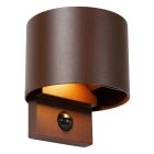 Roestkleurige buiten wandlamp met bewegingssensor modern, Tadzio, 7W, 4000K LED, IP65