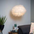 Trendy veren hanglamp Goosy, wit