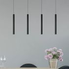Zwarte moderne hanglamp, Lorenz, aluminium