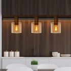 Amberkleurige hanglamp Toledo, aluminium