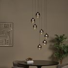 Grijze hanglamp rookglas, Tamino, 7W, 3000K LED